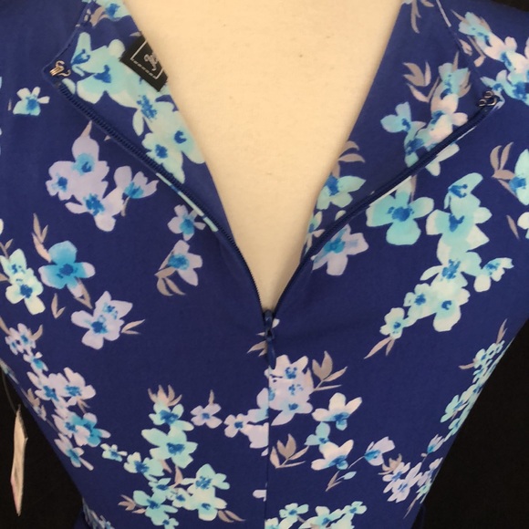 NWT Jessica Howard Blue Floral Dress - Picture 7 of 7